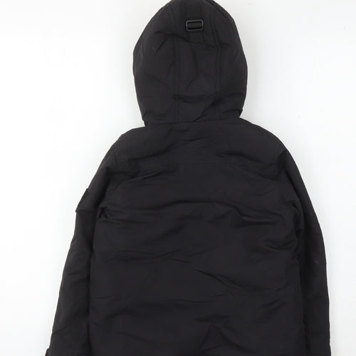 Matalan Boys Black Hooded Parka Jacket 6 Years