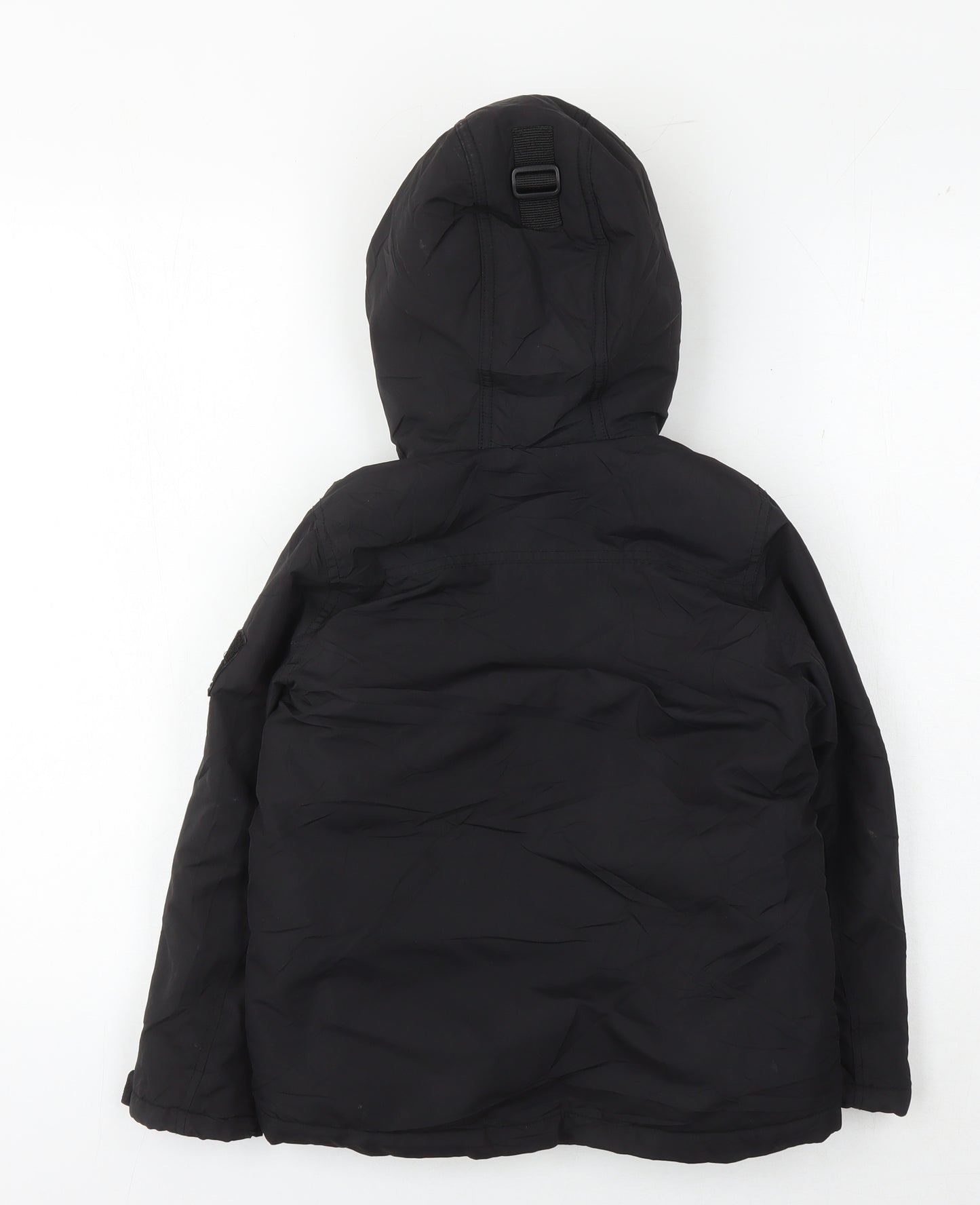 Matalan Boys Black Hooded Parka Jacket 6 Years