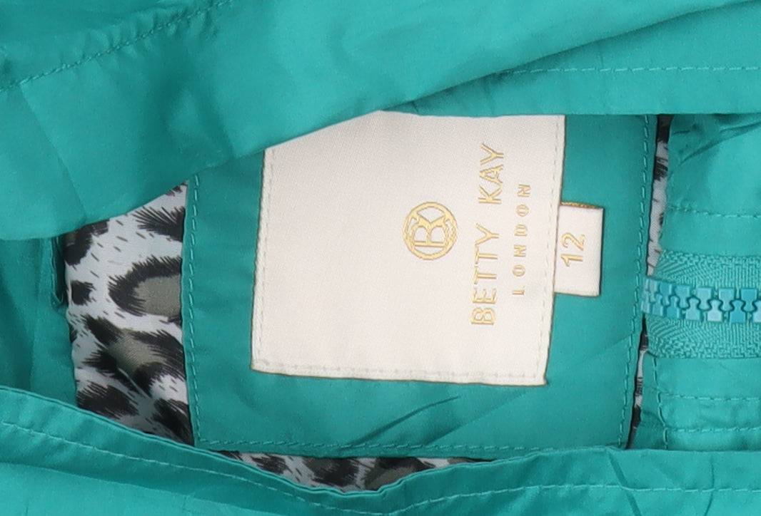 Betty Kay Women's Green Hooded Rain Coat Size 12