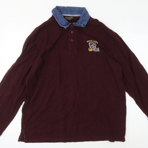 Atlas For Men Red Long Sleeve Polo Men’s 2XL