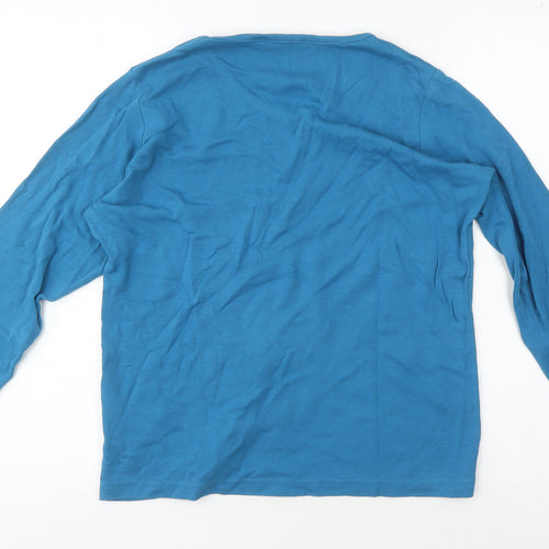 Isle Women's Blue Long Sleeve V-Neck T-Shirt M