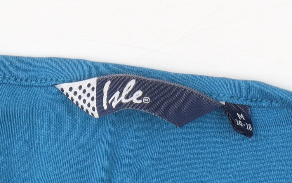 Isle Women's Blue Long Sleeve V-Neck T-Shirt M