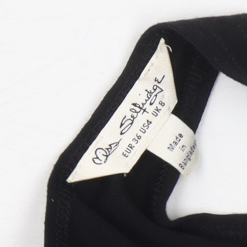 Miss Selfridge Black Tank Bodysuit - Size 8