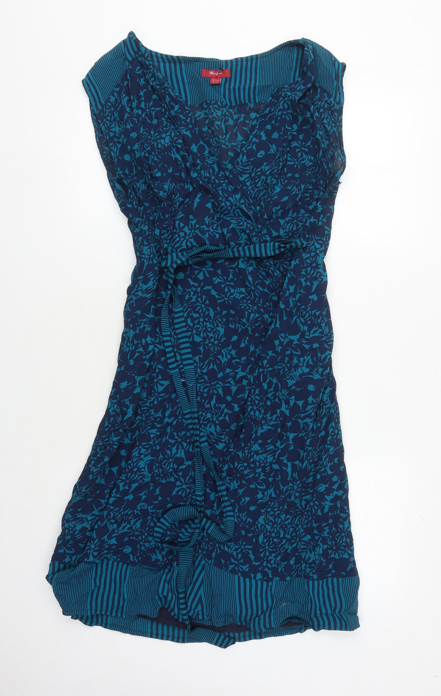 Monsoon Women's Blue Floral Sleeveless Dress Size 18