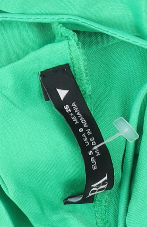 Zara Stylish Green Slip Dress for Women, Size S