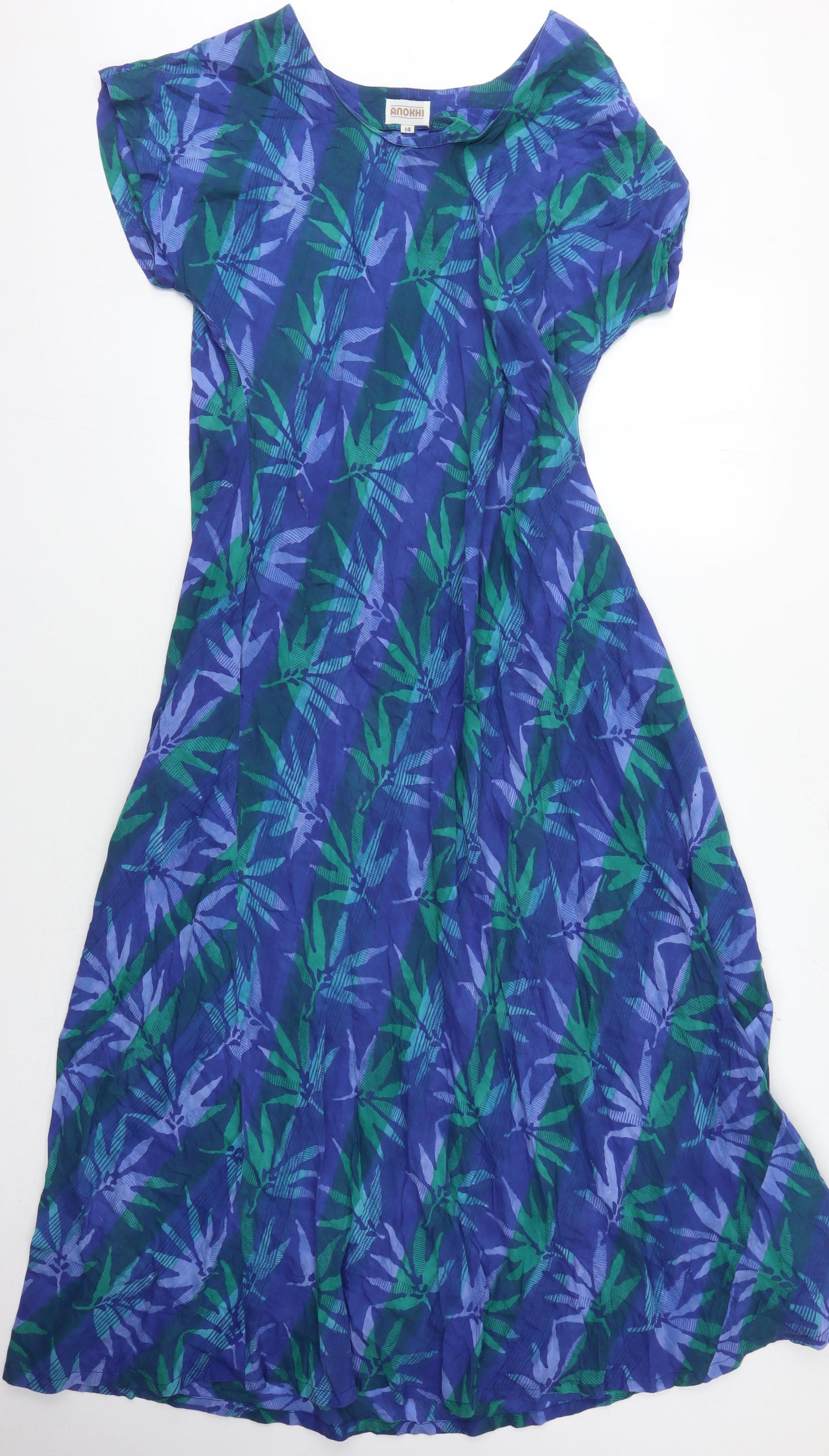 Anokhi Women's Blue Dress, Size 14, Lightweight