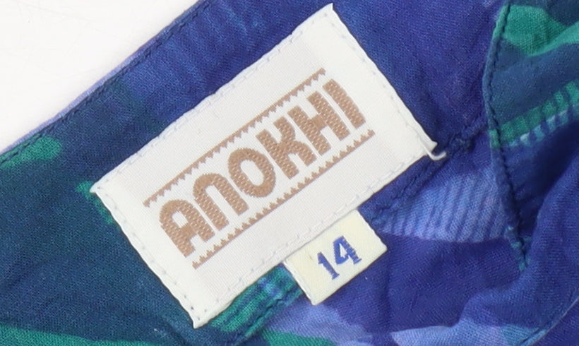 Anokhi Women's Blue Dress, Size 14, Lightweight