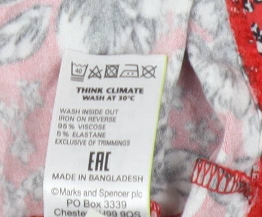 Marks and Spencer Red Floral Shift Dress, Size 14
