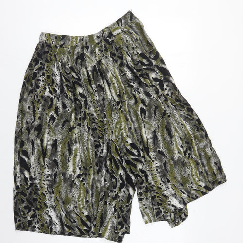 St Michael Women's Green Animal Print Skirt, Size 16