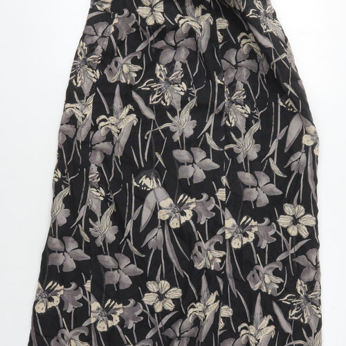 Gardeur Women's Black Floral Linen Skirt Size 12