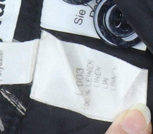 Gardeur Women's Black Floral Linen Skirt Size 12