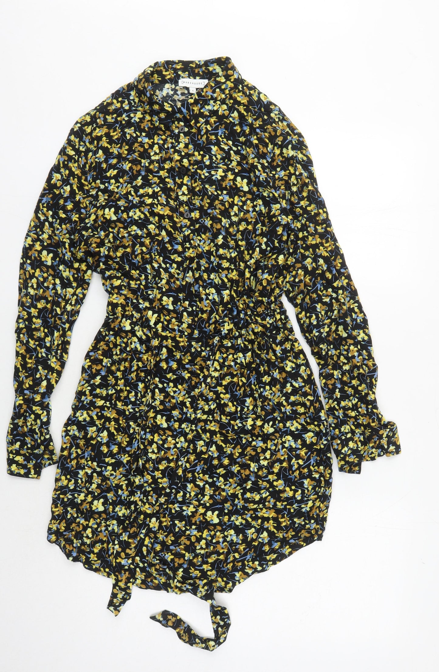Warehouse Women's Multicoloured Floral Shirt Dress Size 8