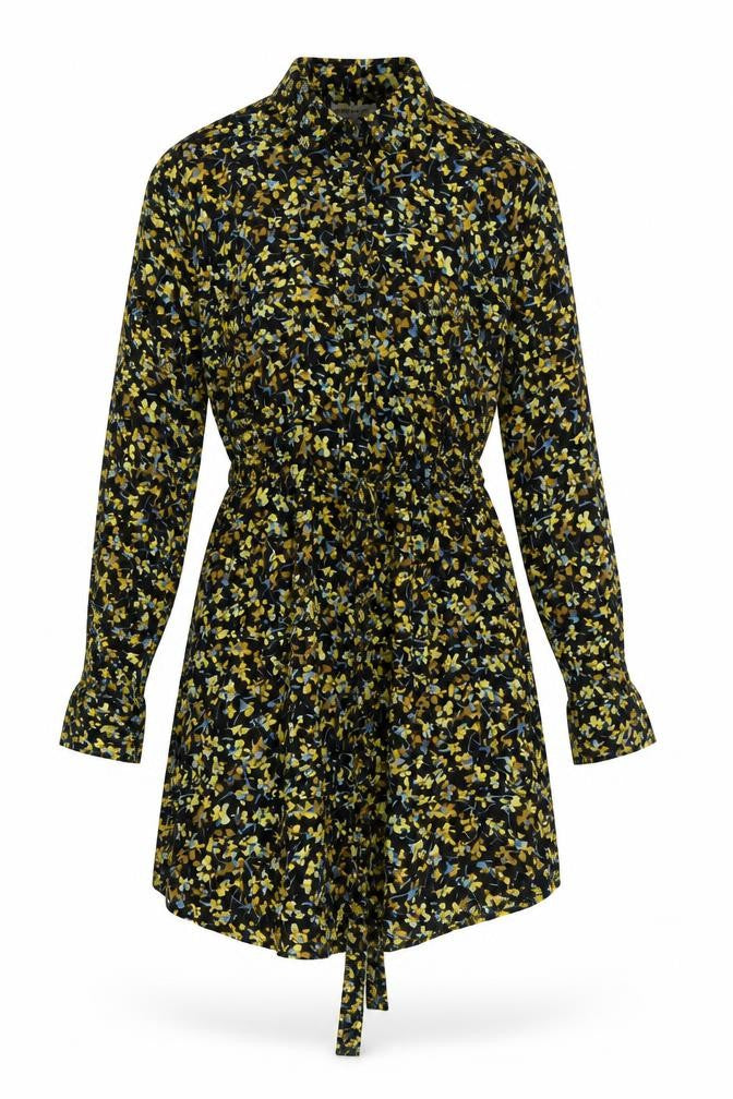 Front view of Warehouse Women's Multicoloured Floral Shirt Dress, size 8