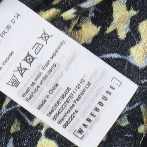 Warehouse Women's Multicoloured Floral Shirt Dress Size 8