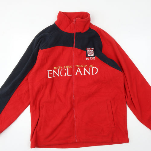 Men's Red Full Zip Basic Jacket, Size L, England Theme