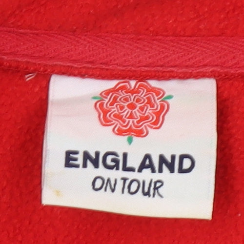 Men's Red Full Zip Basic Jacket, Size L, England Theme