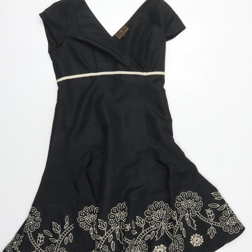 Fenn Wright Manson Women's Black Embroidered Dress, Size 12