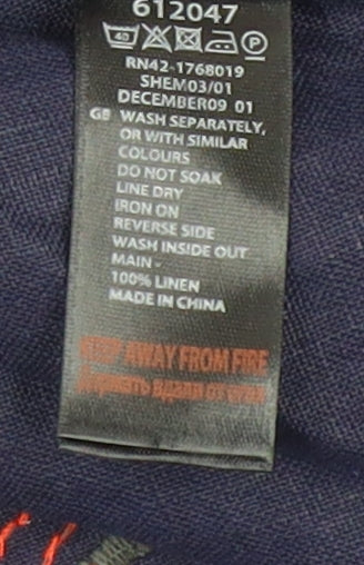 Monsoon Women's Blue Floral Linen Skirt Size 20