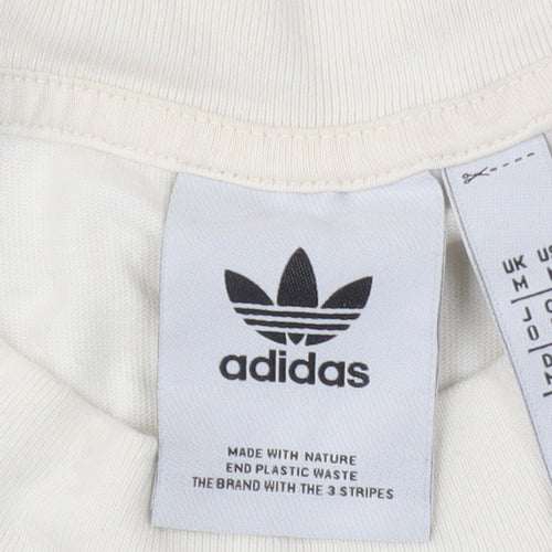 Adidas Men's Beige Regular Fit Crew Neck T-Shirt