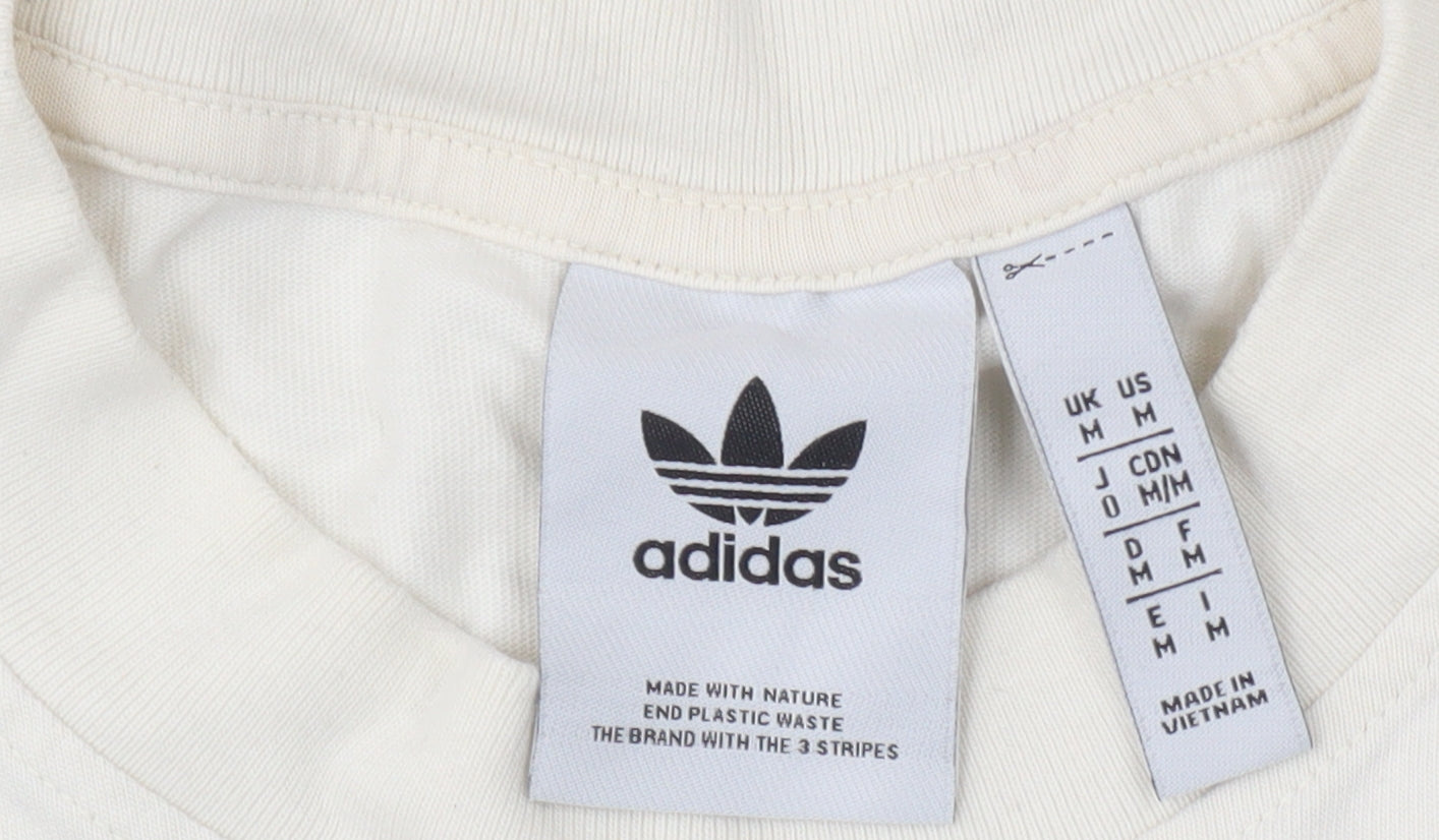 Adidas Men's Beige Regular Fit Crew Neck T-Shirt