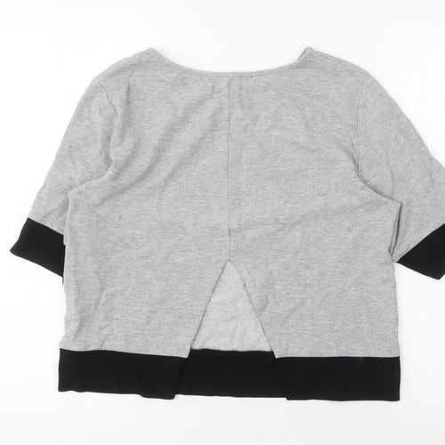 French Connection Women's Grey 3/4 Sleeve T-Shirt S