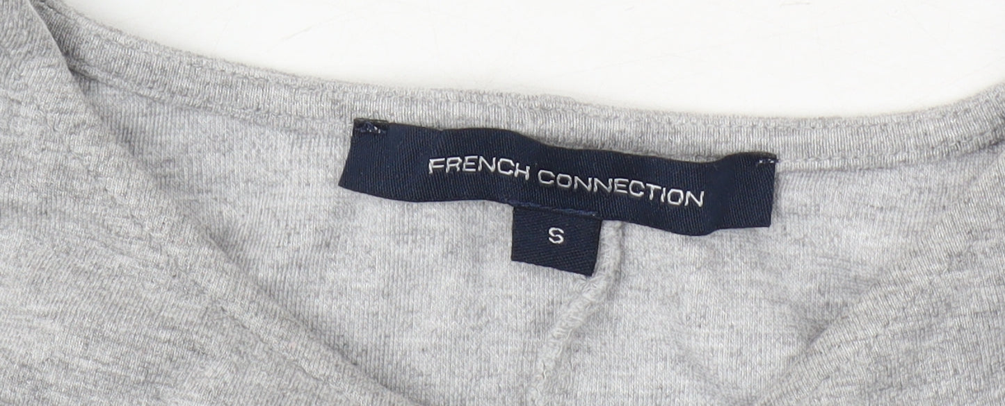 French Connection Women's Grey 3/4 Sleeve T-Shirt S