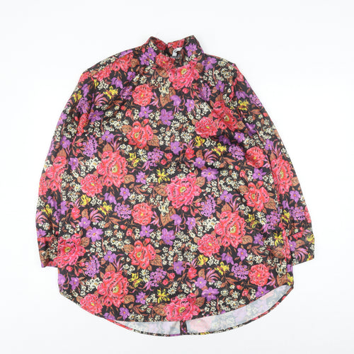 Zara Women's Multicoloured Floral Blouse, Size 8, Long Sleeve