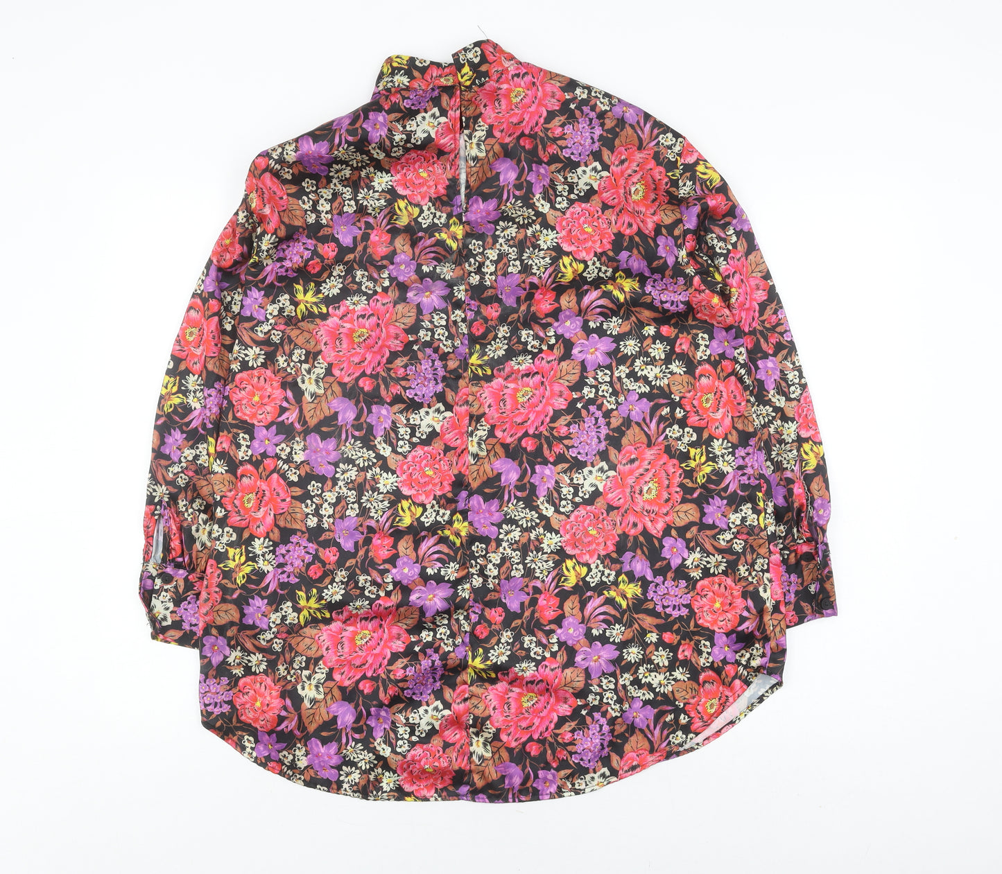 Zara Women's Multicoloured Floral Blouse, Size 8, Long Sleeve
