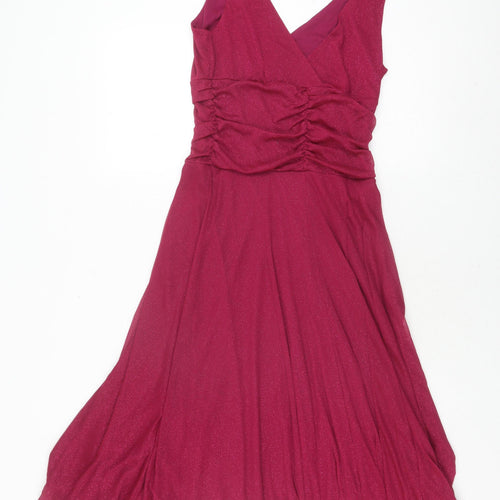 BHS Women's Pink Fit & Flare Evening Dress Size 10