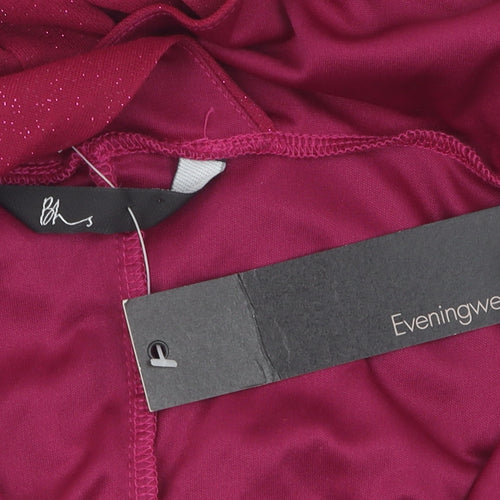BHS Women's Pink Fit & Flare Evening Dress Size 10