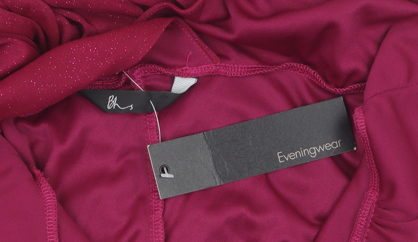 BHS Women's Pink Fit & Flare Evening Dress Size 10
