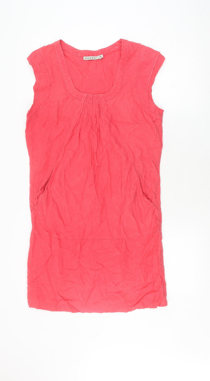 Kookai Women's Red Sleeveless Cotton Dress UK 12