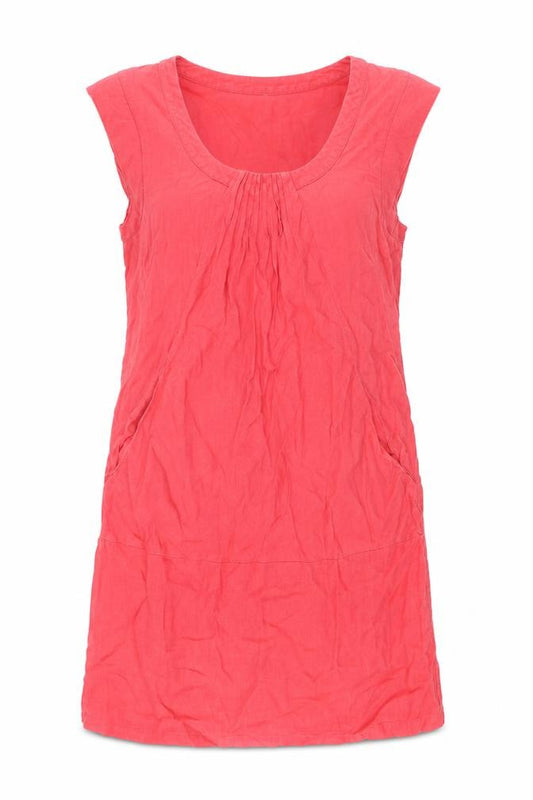 Front view of Kookai Women's Red Sleeveless Cotton Dress UK 12