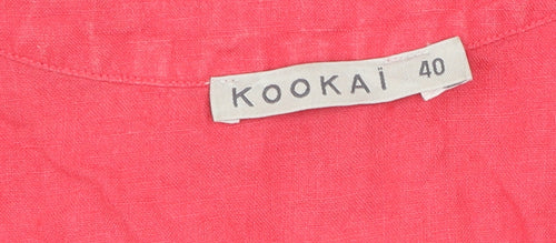Kookai Women's Red Sleeveless Cotton Dress UK 12