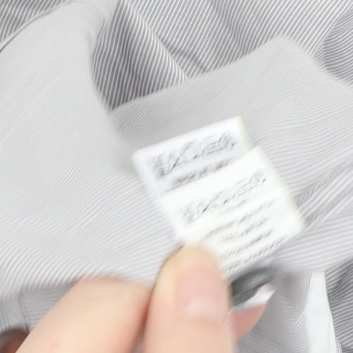 Marks and Spencer Men's Grey Striped Slim Fit Shirt