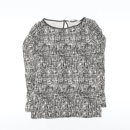 Oasis Women's Black Geometric Long Sleeve Top