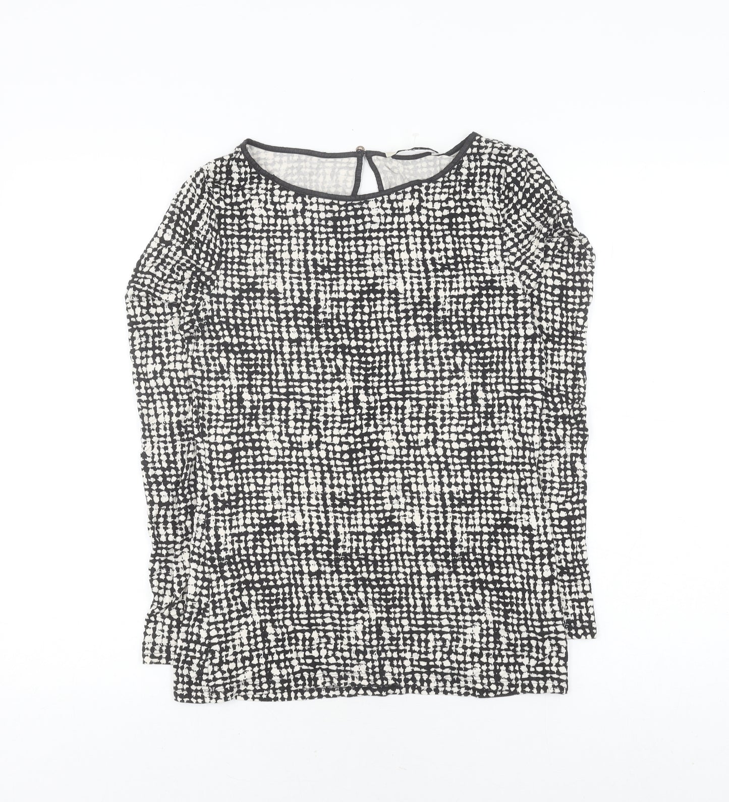 Oasis Women's Black Geometric Long Sleeve Top