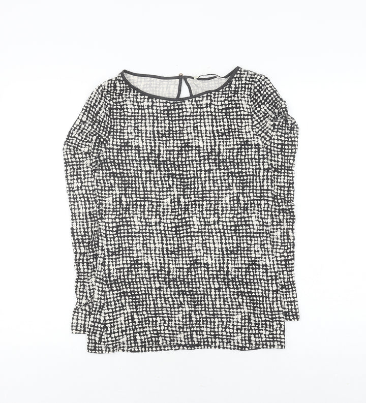 Oasis Women's Black Geometric Long Sleeve Top