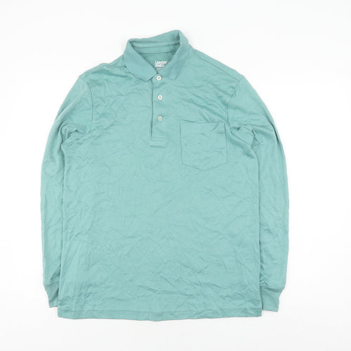 Lands' End Green Henley Collared Jumper S Men's