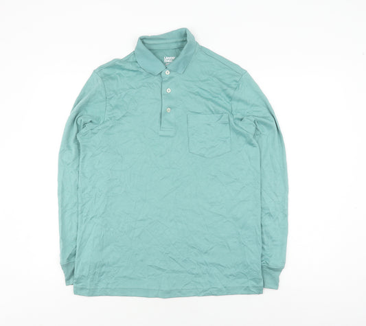 Lands' End Green Henley Collared Jumper S Men's