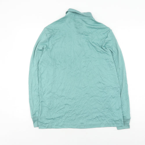 Lands' End Green Henley Collared Jumper S Men's