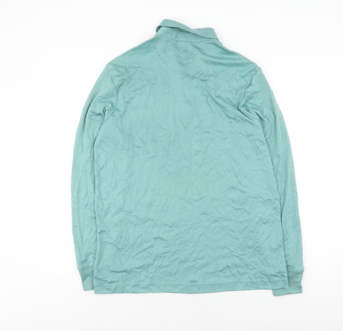 Lands' End Green Henley Collared Jumper S Men's