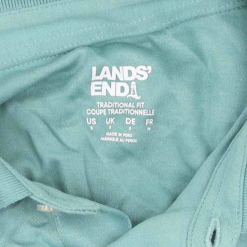 Lands' End Green Henley Collared Jumper S Men's