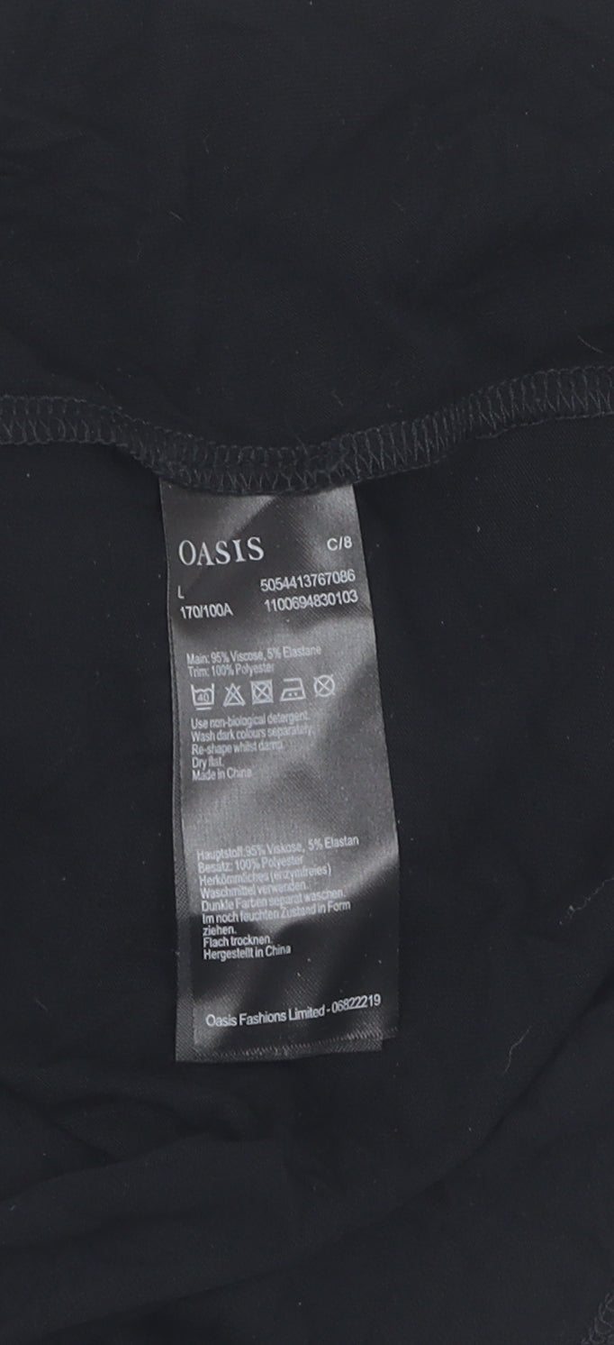 Oasis Women's Black Tank Top, Size L, Scoop Neck