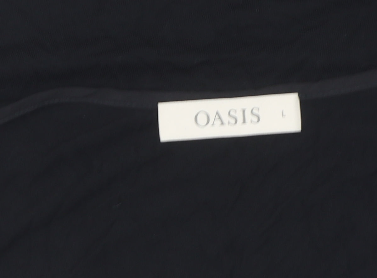 Oasis Women's Black Tank Top, Size L, Scoop Neck