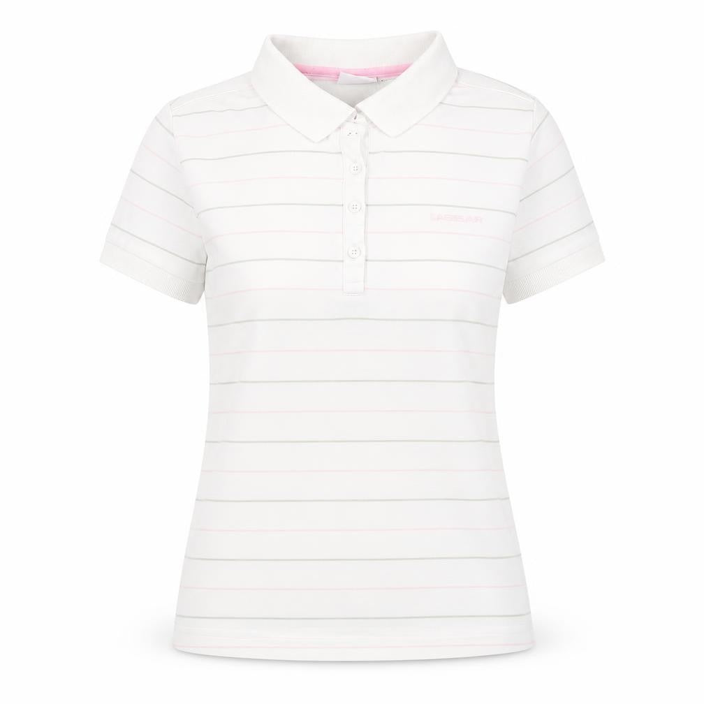 LA Gear Women's White Striped Polo Shirt Size 14
