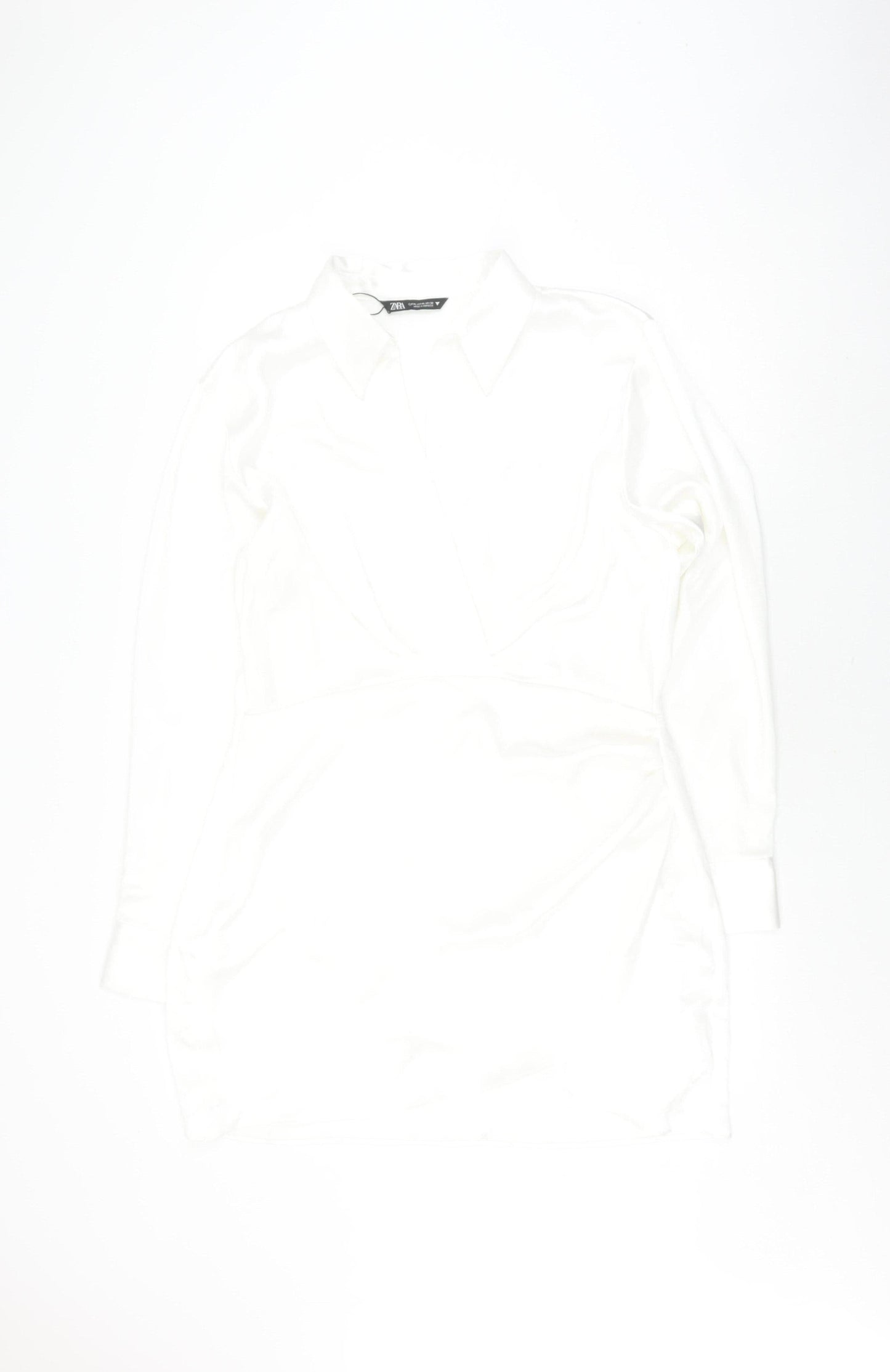 Zara Women's White XL Long Sleeve Dress