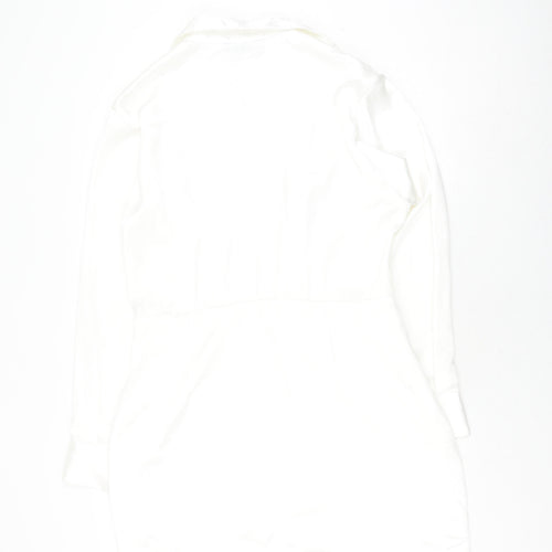 Zara Women's White XL Long Sleeve Dress