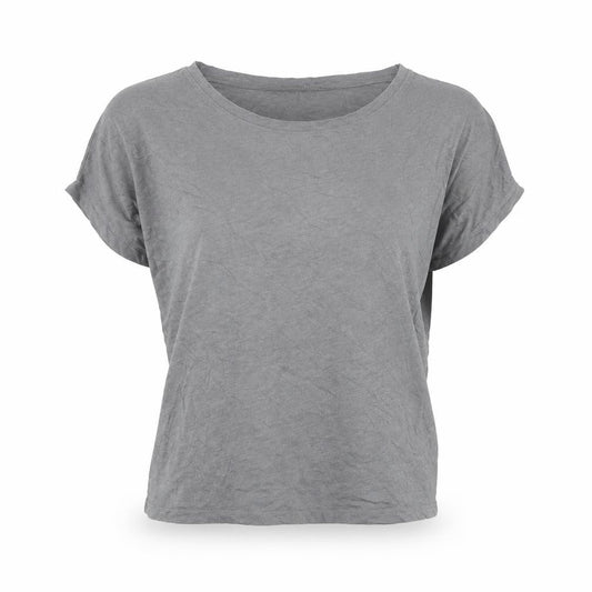 Front view of Mountain Warehouse women’s grey basic t-shirt, size UK 10