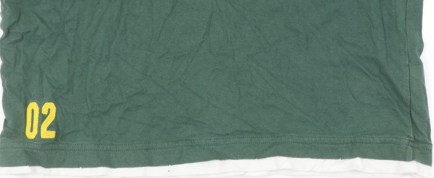 Russell Athletic Men's Green Polo Shirt Medium